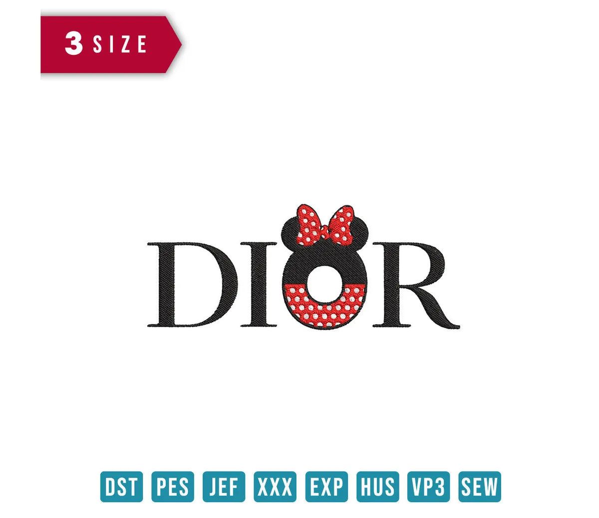 Dior Minnie Letter - Embroidery Design - FineryEmbroidery