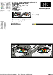 Douma Eyes Embroidery Design with Kakashi Eyes Embroidery Design