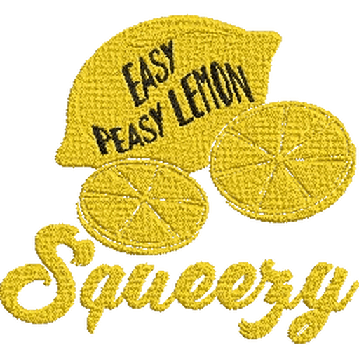 Easy-Peasy-Lemon-Squeezy-Summertime - Embroidery Design - FineryEmbroidery