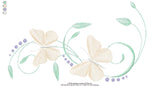 Elegant Butterfly and Swirl Embroidery Design - FineryEmbroidery