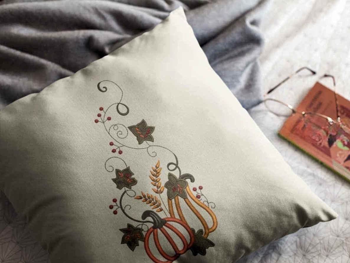 Elegant Halloween Pumpkins & Vines Embroidery Design – Multiple Sizes  | FineryEmbroidery - FineryEmbroidery