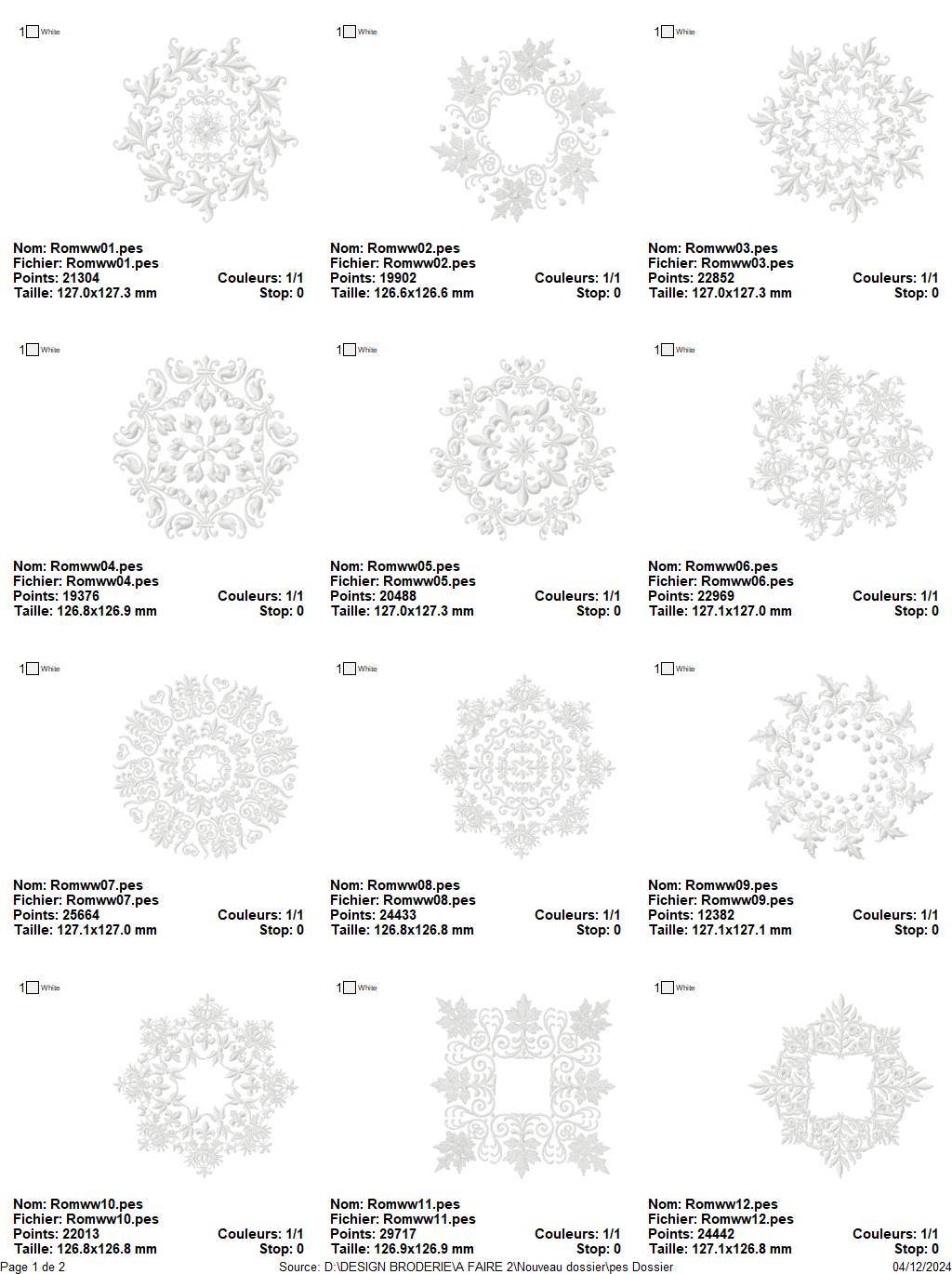 Elegant Lace Snowflake and Floral Embroidery Design Pack - FineryEmbroidery