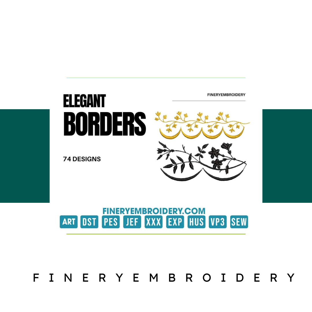 Elegant borders: Embroidery Design Pack - FineryEmbroidery