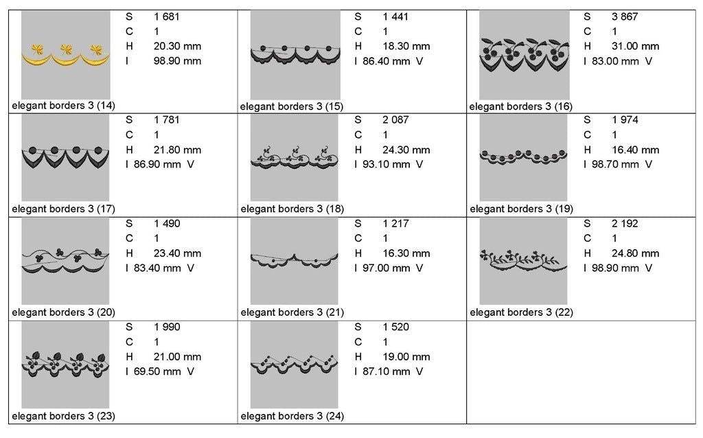 Elegant borders: Embroidery Design Pack - FineryEmbroidery