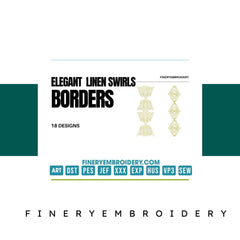 Elegant linen swirls: Embroidery Design Pack - FineryEmbroidery