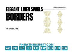 Elegant linen swirls: Embroidery Design Pack - FineryEmbroidery