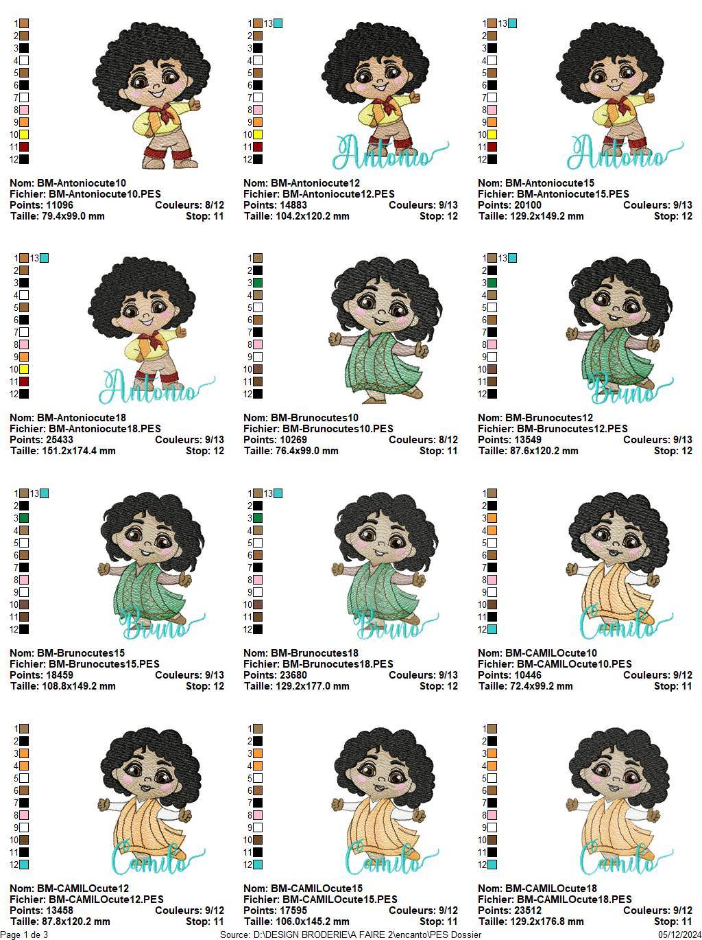 Encanto Character Embroidery Design Pack – 7 Magical Designs Multi Sizes - FineryEmbroidery