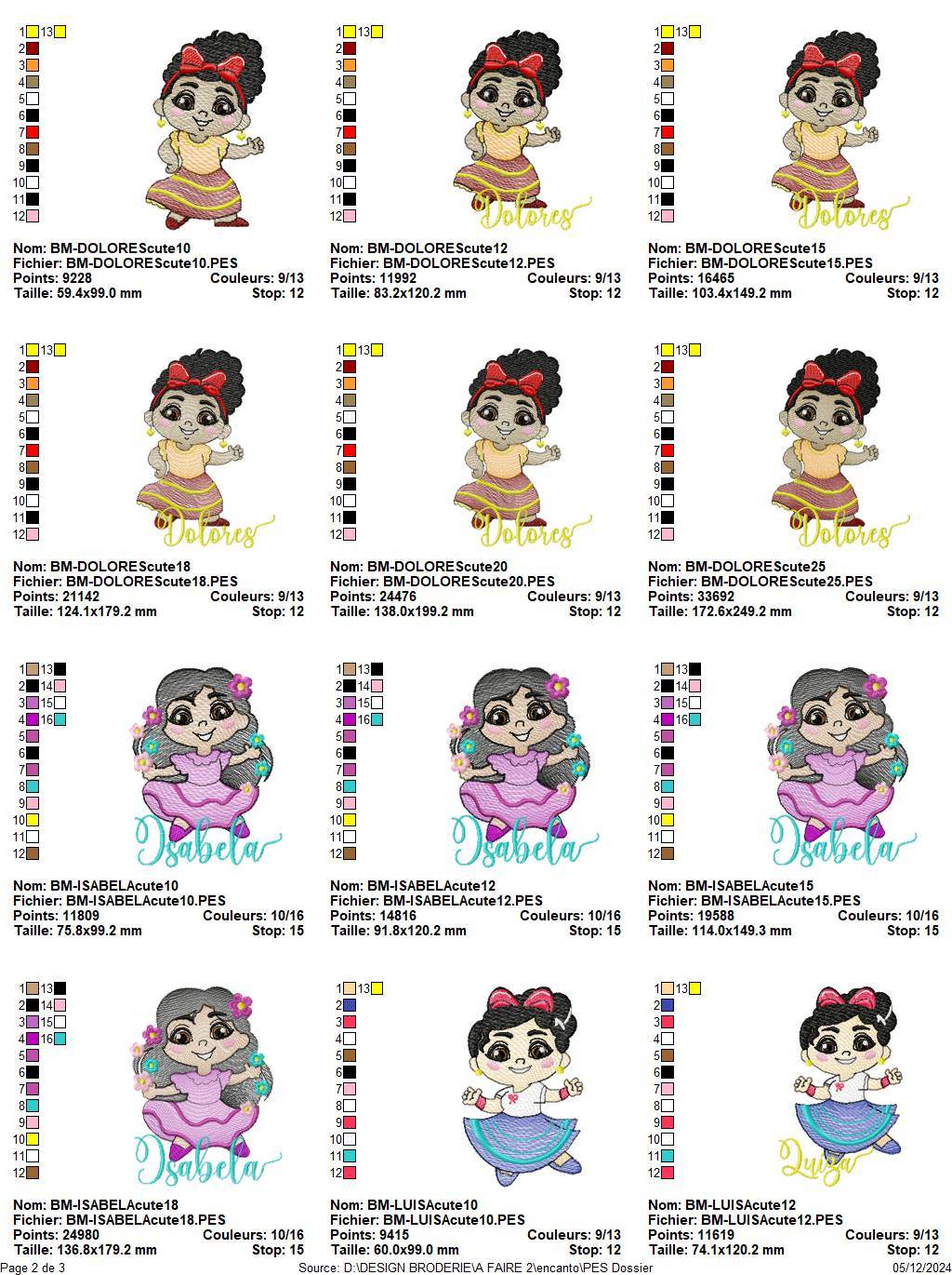 Encanto Character Embroidery Design Pack – 7 Magical Designs Multi Sizes - FineryEmbroidery