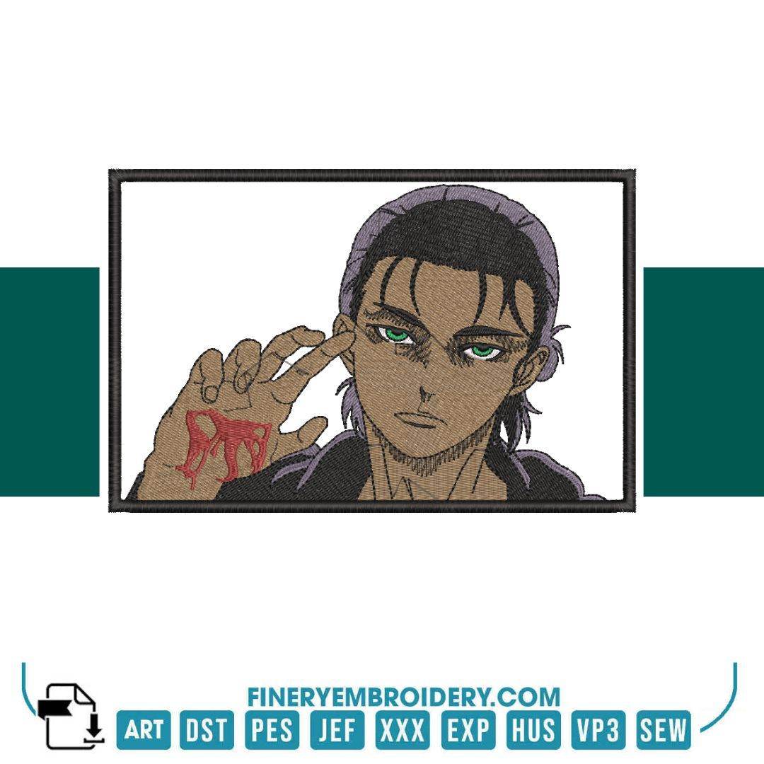 Eren Yeager  - Anime - Embroidery Design - FineryEmbroidery