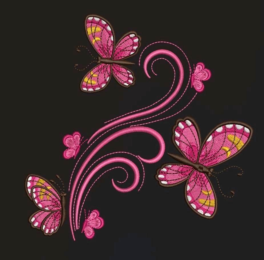 FANTASY IN FLIGHT BUTTERFLIES- Pack of 10 Designs - Embroidery Designs - FineryEmbroidery