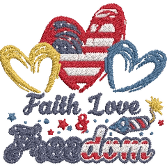 Faith-Love-Freedom - Embroidery Design - FineryEmbroidery