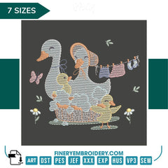 Family of Ducks Embroidery Design – FineryEmbroidery - FineryEmbroidery