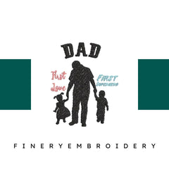 Father-Daughter-Son-Fathers-Day- Father Embroidery Design - FineryEmbroidery