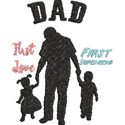 Father-Daughter-Son-Fathers-Day- Father Embroidery Design - FineryEmbroidery