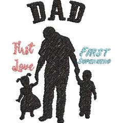 Father-Daughter-Son-Fathers-Day- Father Embroidery Design - FineryEmbroidery