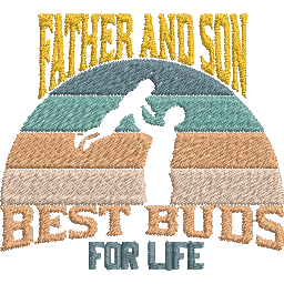 Father-Son-Best-Buds - Father Embroidery Design - FineryEmbroidery