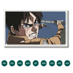 Eren Yeager Embroidery Design – Attack on Titan Intensity