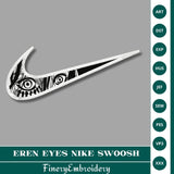 Eren Eyes Nike Swoosh Embroidery Design – Bold Anime Fusion