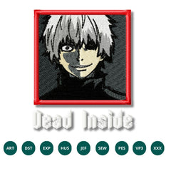 Ken Kaneki Dead Inside Embroidery Design - Tokyo Ghoul Aesthetic