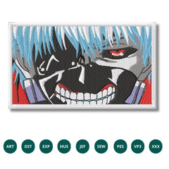 Ken Kaneki Embroidery Design – Tokyo Ghoul’s Dark Evolution