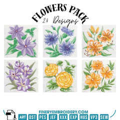Ultimate Floral Embroidery Design Pack - 24 Exquisite Patterns