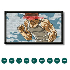 Baki Hanma Laser Eyes Embroidery Design - Capture Intense Fighting Spirit