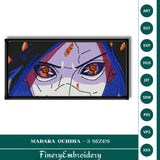 Madara Uchiha Embroidery Design – Intense Gaze with Rinnegan & Sharingan