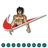 Baki Hanma x Nike Swoosh Embroidery Design – Unstoppable Strength