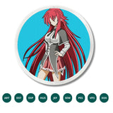 Rias Gremory Embroidery Design – High School DxD Elegance