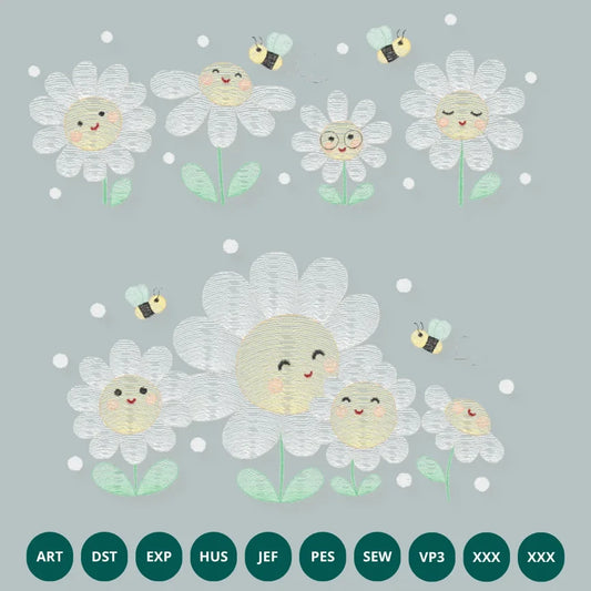 Smiling Bee Border Embroidery Pack