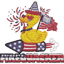 Firequacker-Duck-Rubber - Embroidery Design - FineryEmbroidery