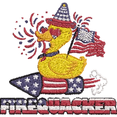 Firequacker-Duck-Rubber - Embroidery Design - FineryEmbroidery