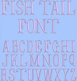 Fish Taill Embroidery alphabet Font Set - FineryEmbroidery