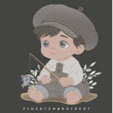 Fishing Boy Embroidery Design – FineryEmbroidery - FineryEmbroidery