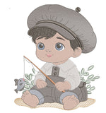 Fishing Boy Embroidery Design – FineryEmbroidery - FineryEmbroidery