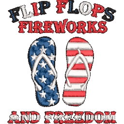 Flip-Flops-Fireworks-and-Freedom - Embroidery Design FineryEmbroidery