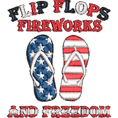 Flip-Flops-Fireworks-and-Freedom - Embroidery Design - FineryEmbroidery