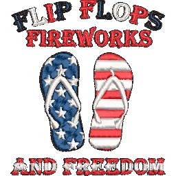 Flip-Flops-Fireworks-and-Freedom - Embroidery Design - FineryEmbroidery