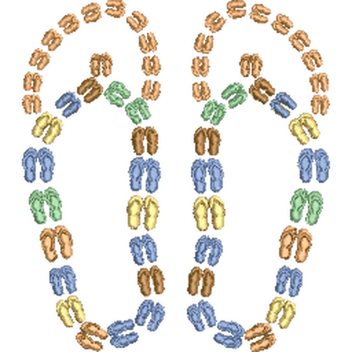 Flip-Flops-Rainbow-Colors-Sandals - Embroidery Design - FineryEmbroidery