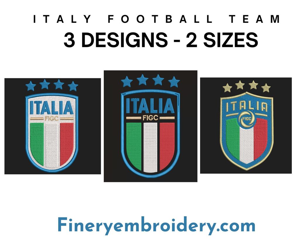 Football Club Team Italy logo: Embroidery Design FineryEmbroidery