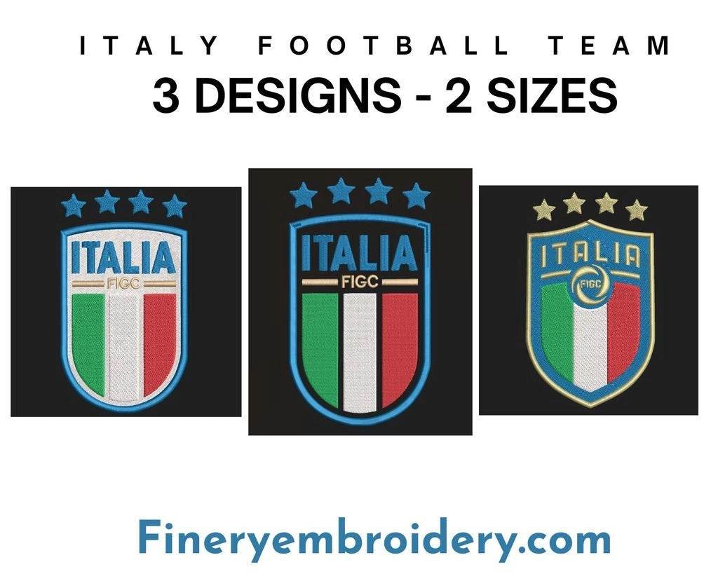 Football Club Team Italy logo: Embroidery Design - FineryEmbroidery