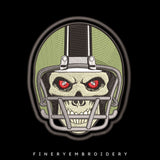 Football Helmet Skull embroidery design - FineryEmbroidery