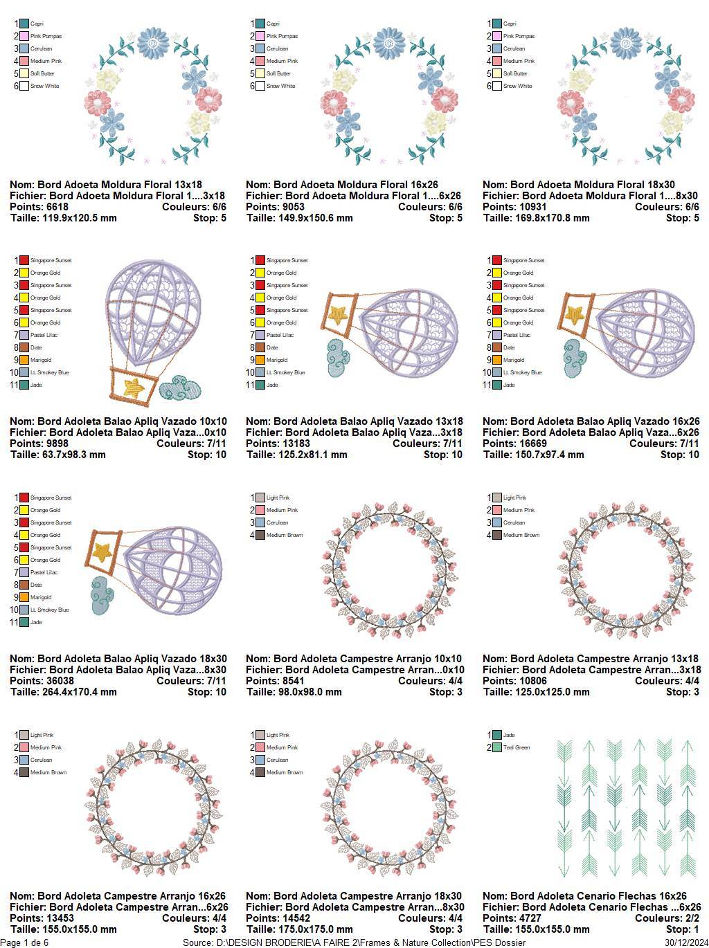 Frames & Nature Embroidery Design Pack - 17 Unique Designs in Multiple Sizes - FineryEmbroidery