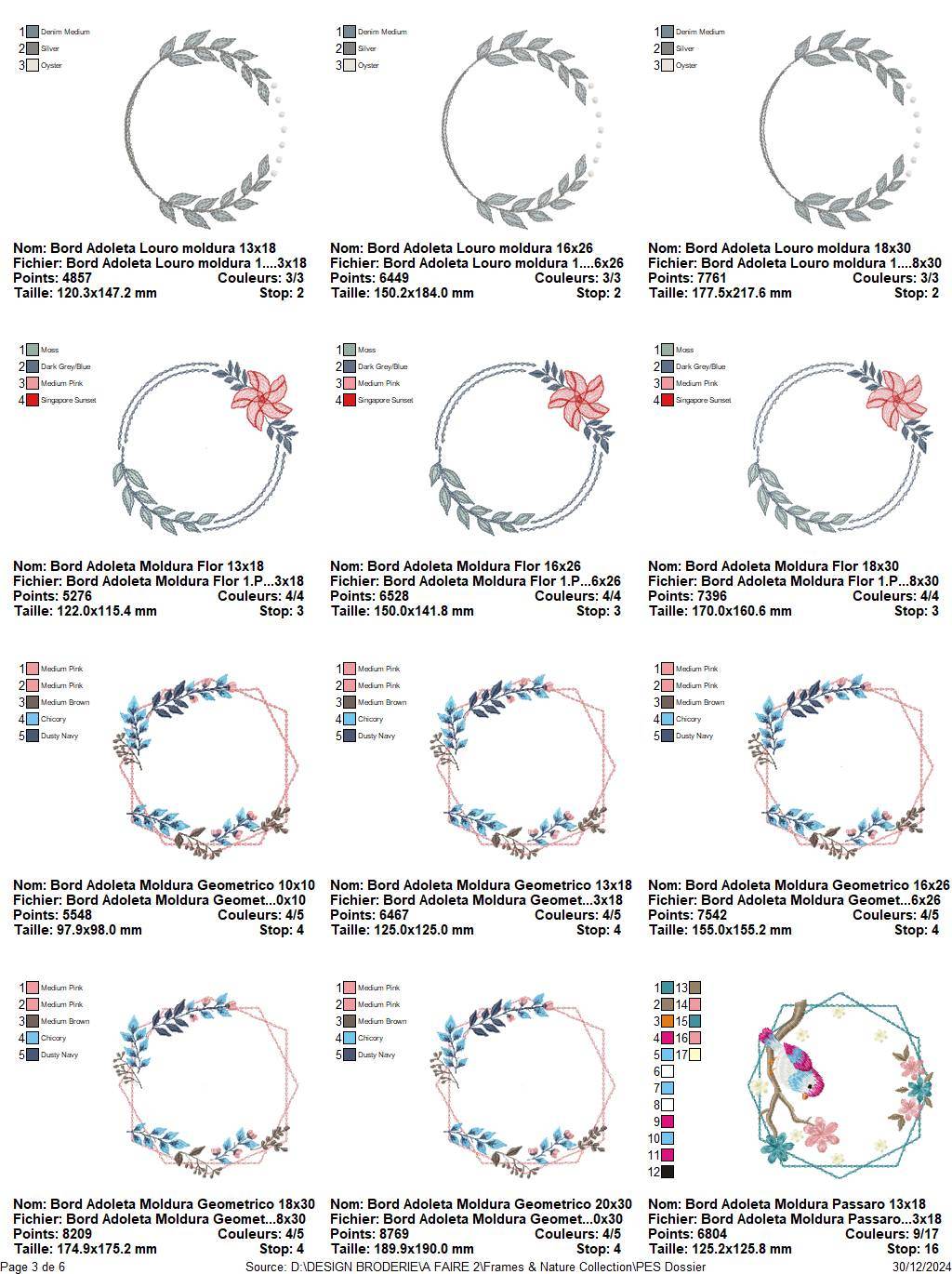 Frames & Nature Embroidery Design Pack - 17 Unique Designs in Multiple Sizes - FineryEmbroidery
