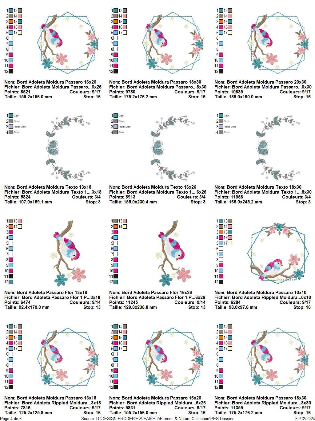 Frames & Nature Embroidery Design Pack - 17 Unique Designs in Multiple Sizes - FineryEmbroidery