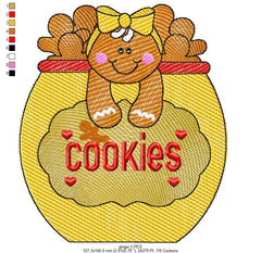 Free Gingerbread Cookie Jar Embroidery Design - FineryEmbroidery