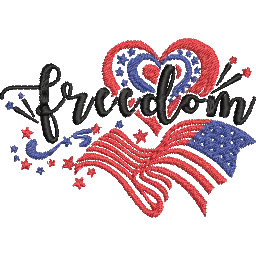 Freedom-America-Flag - Embroidery Design - FineryEmbroidery