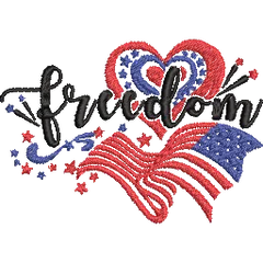 Freedom-America-Flag - Embroidery Design - FineryEmbroidery