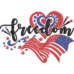 Freedom-America-Flag - Embroidery Design - FineryEmbroidery