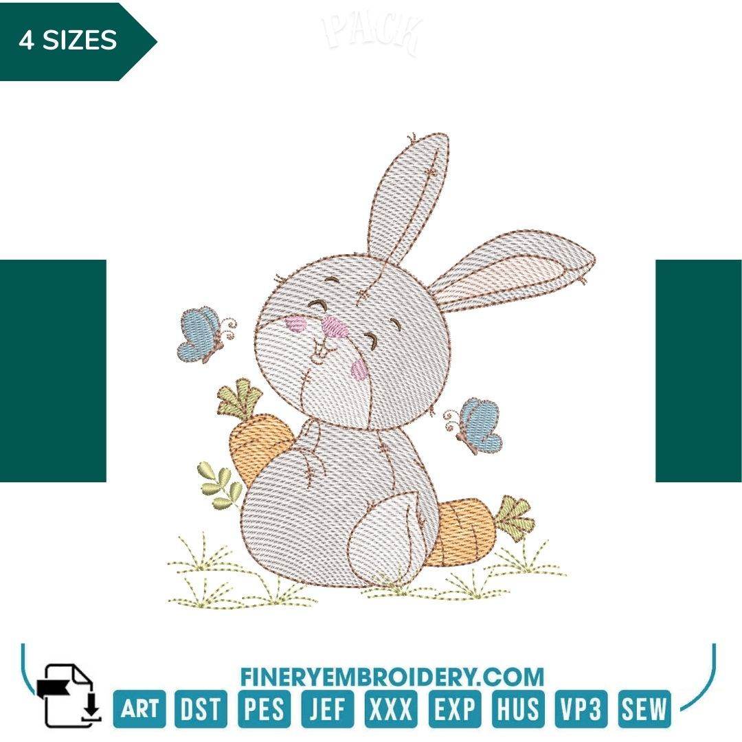 Fun Rabbit Designs Funny Rabbit Pack 7 designs - Embroidery designs – Instant download ...